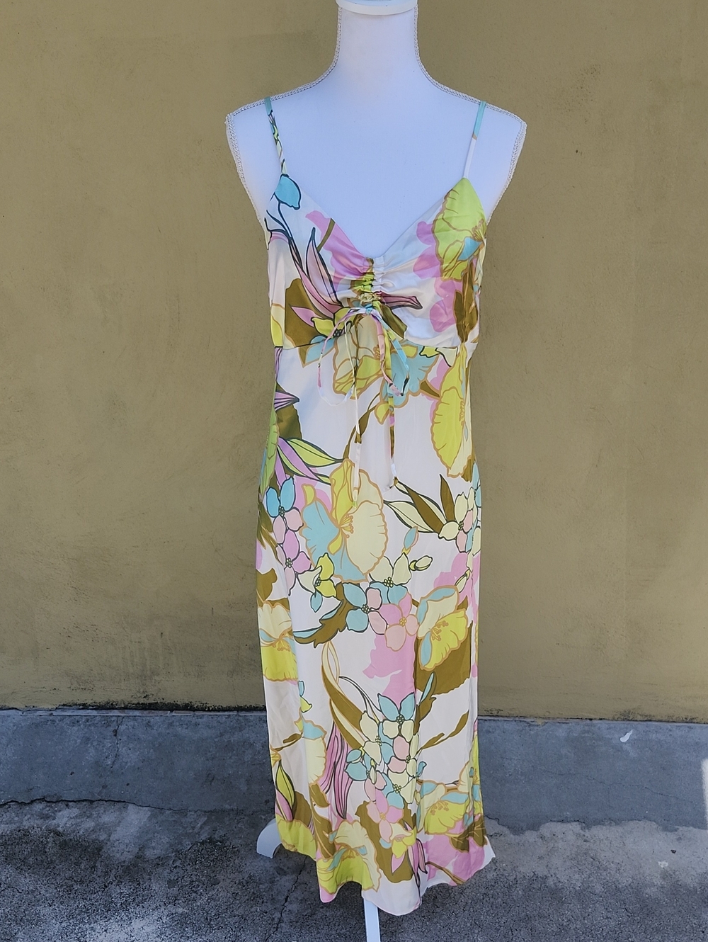 Emma & Michele Yellow and Pink Floral Slip Dress